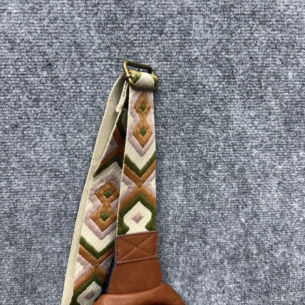 Sonoma shoulder sling bag brown Zip adjustable geometric strap crossover